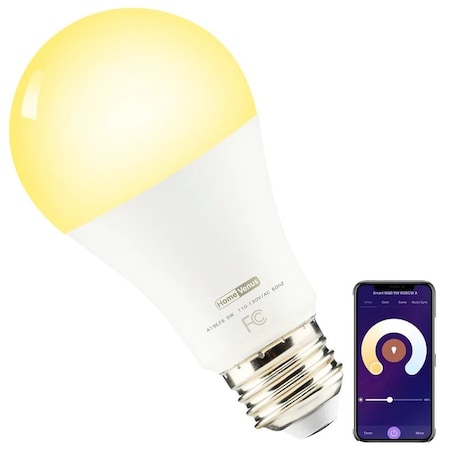 Homevenus Smart Light Bulb, 9W A19 RGB Color-Changing LED Light Bulb with Music Sync SYTA2C9-01-01P